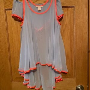 Victoria's Secret Blue with neon orange Trim lingerie NWOT